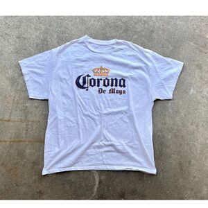 Corona De Mayo T-Shirt Beer Tee White Vintage L